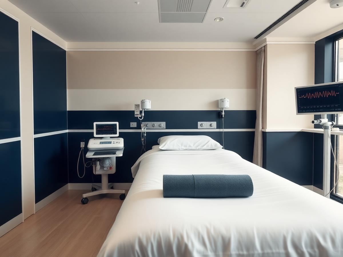 EECP treatment room with counterpulsation equipment and cardiac monitoring at MRC Healthcare
