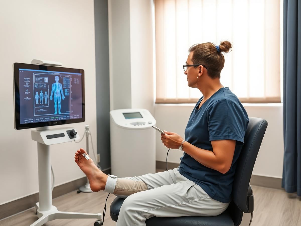 Patient undergoing an electro interstitial scan at MRC Healthcare in Bangkok