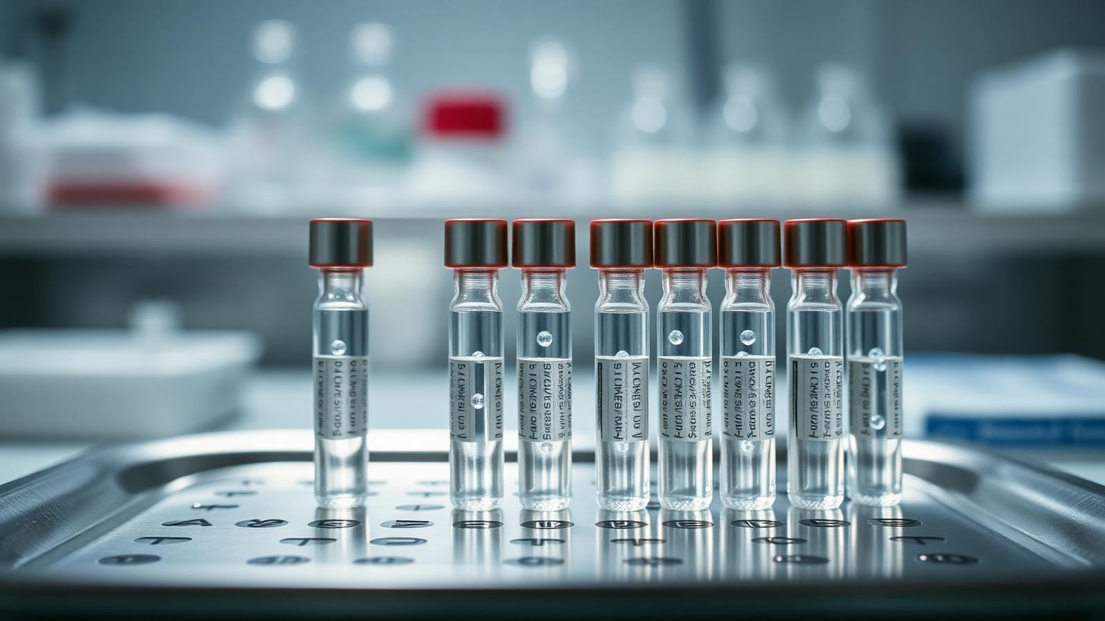 Laboratory vials of exosome preparation prepared under clinical conditions in Bangkok