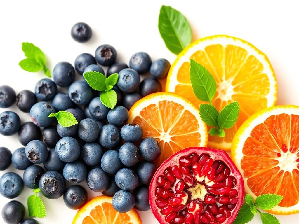 Antioxidant fruits symbolizing cellular rejuvenation