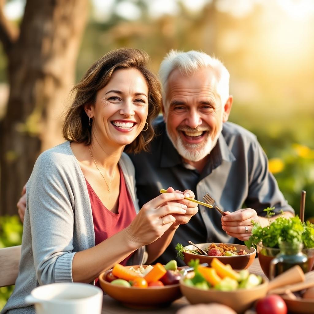 Healthy couple enjoying a nutritious meal