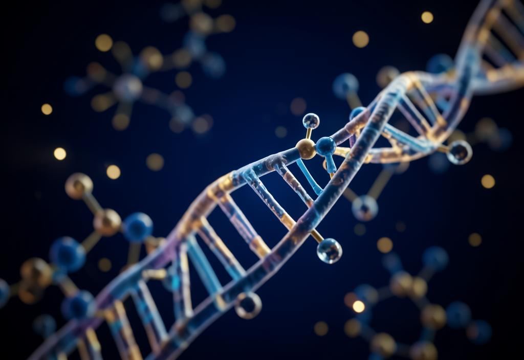 Molecular and DNA imagery representing gene therapy science