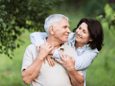 Couple enjoying renewed health together