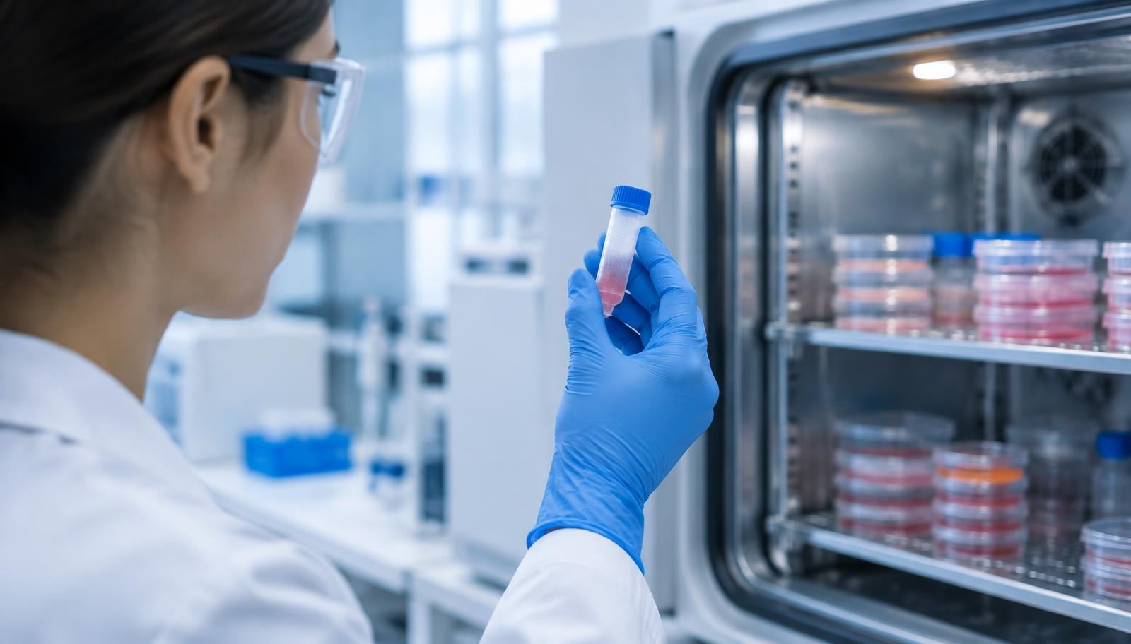 Laboratory scientist preparing MUSE cells for therapy in a certified Bangkok laboratory