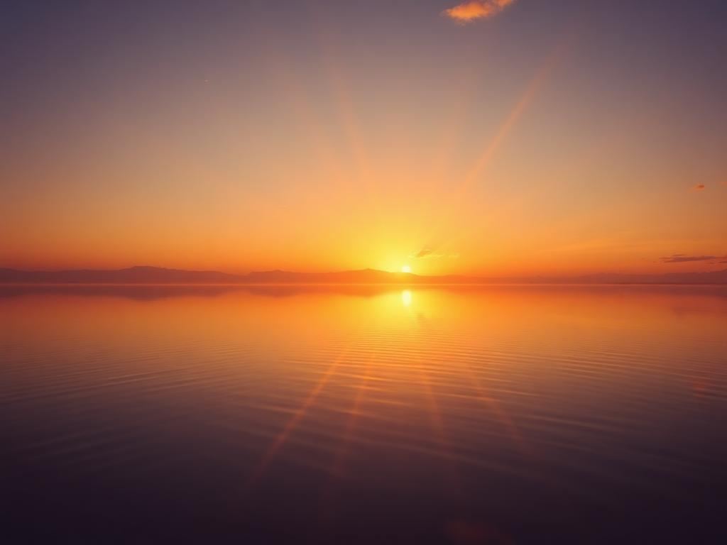 Sunrise over lake symbolizing energy renewal