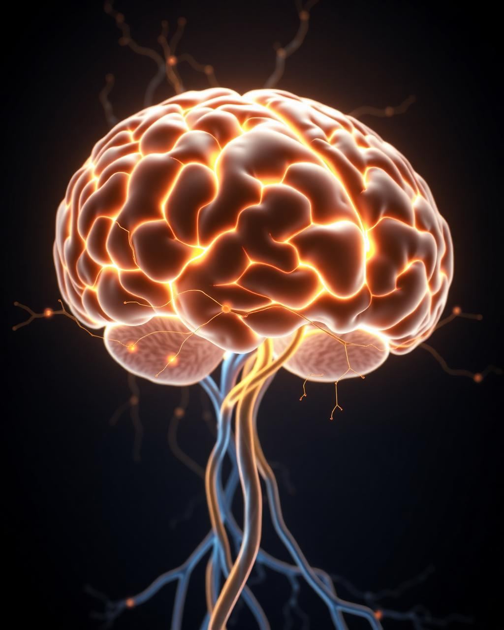 Brain and nervous system anatomy visualization