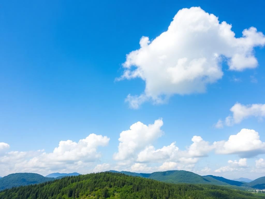 Fresh mountain air and blue sky symbolizing oxygen therapy