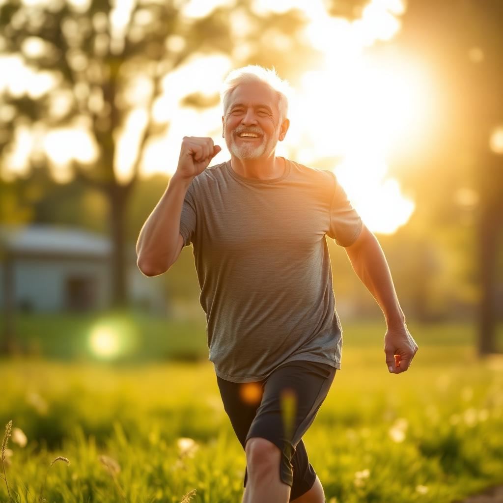 Active mature adult enjoying vitality